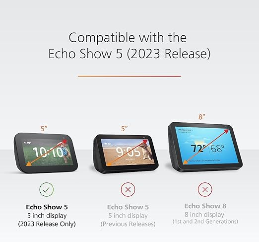 Echo Show 5 battery base works with the 5 inch display 2023 release only