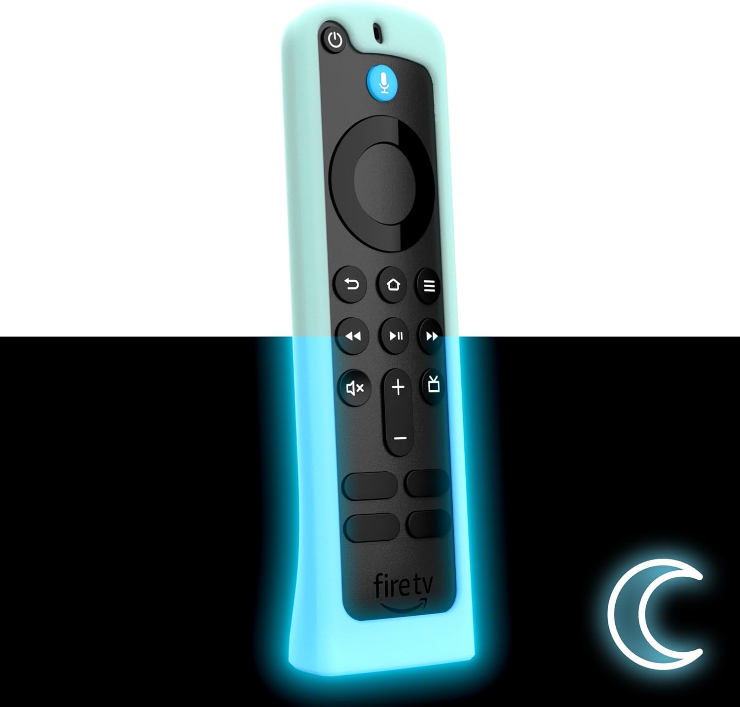 Standing Remote Case for the Amazon Alexa Voice Remote ('24) - Glow in the Dark Blue