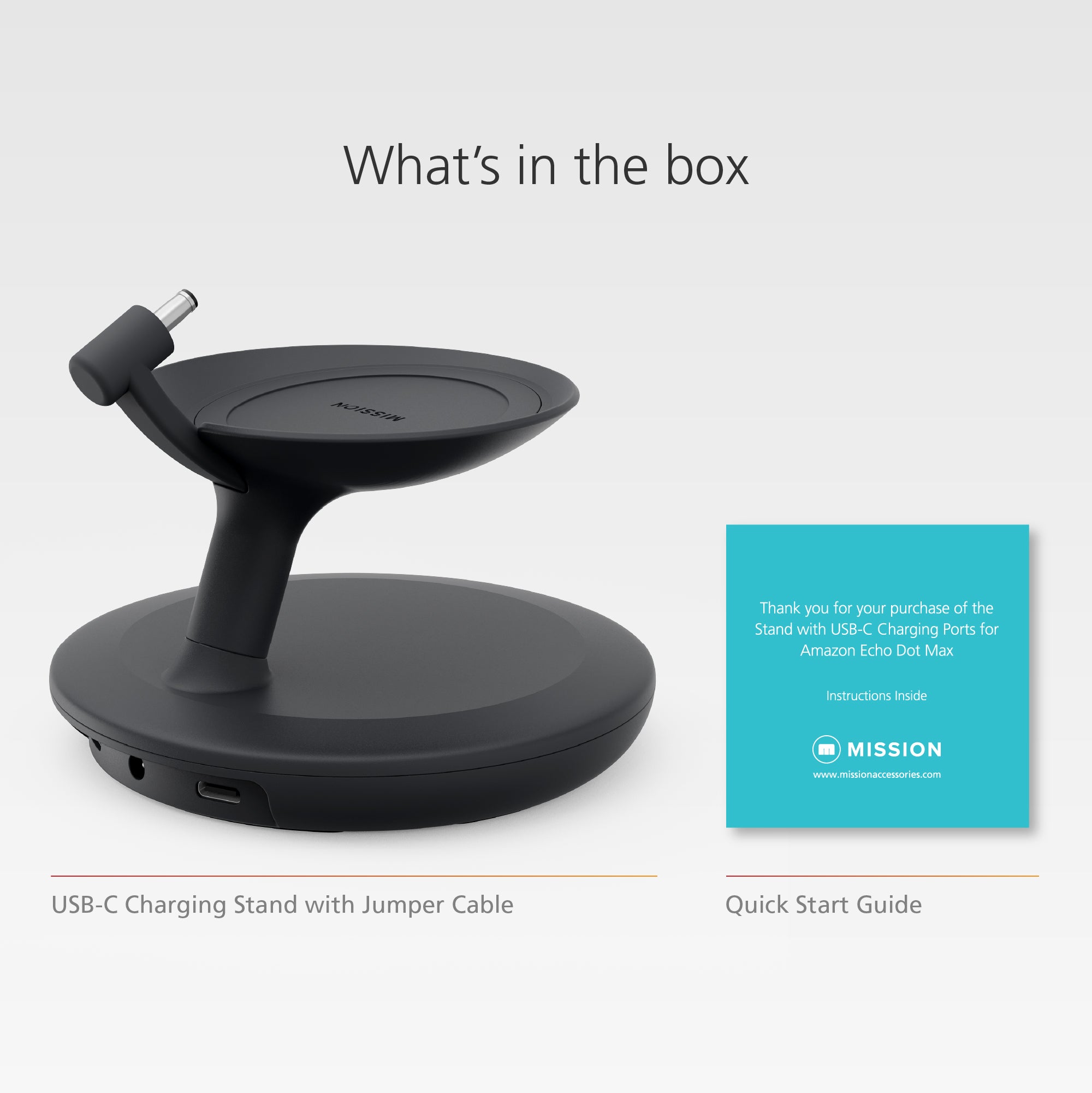 Stand with USB-C Charging Ports for Echo Dot Max - Slate Gray