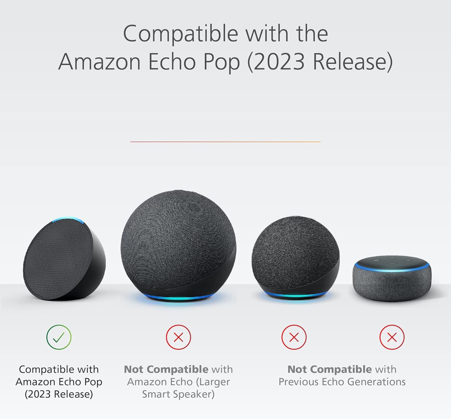 Portable Battery Base for Amazon Echo Pop - Charcoal