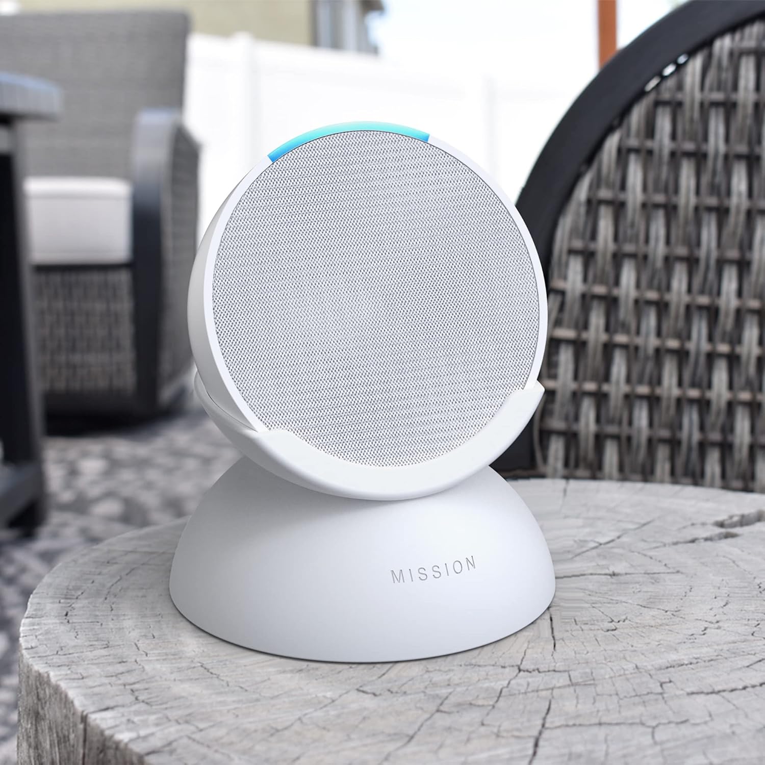Portable Battery Base for Amazon Echo Pop - Glacier White