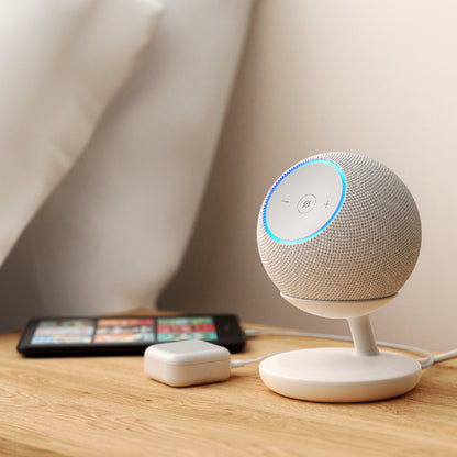 Stand with USB-C Charging Ports for Echo Dot Max - Glacier White