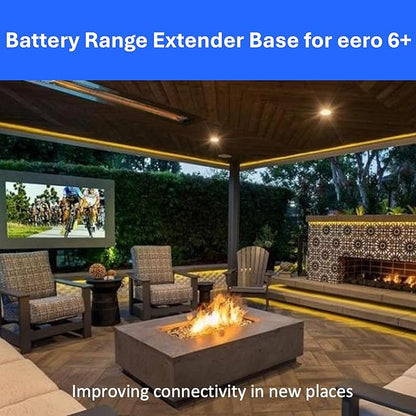 Portable Range Extending Battery Base for Amazon eero 6+ (Move eero 6+ Anywhere)