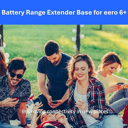 Portable Range Extending Battery Base for Amazon eero 6+ (Move eero 6+ Anywhere)