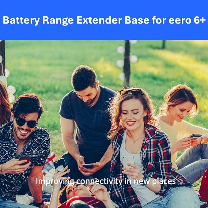 Portable Range Extending Battery Base for Amazon eero 6+ (Move eero 6+ Anywhere)