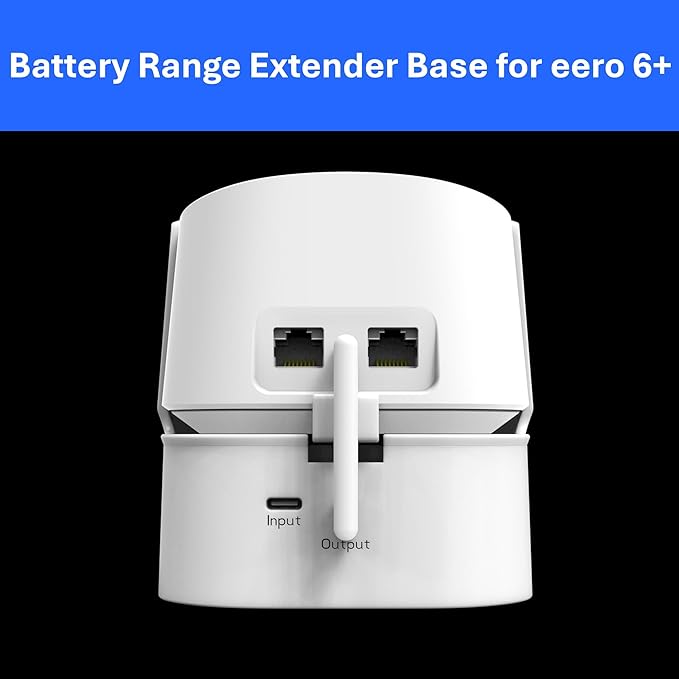 Portable Range Extending Battery Base for Amazon eero 6+ (Move eero 6+ Anywhere)