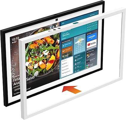 Home Décor Finishing Frame for Amazon Echo Show 21 ('24 Release) - White