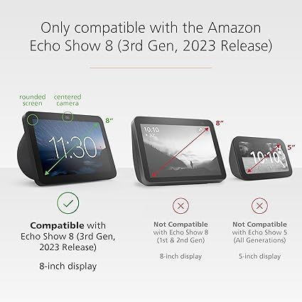 Battery Base for Amazon Echo Show 8 ('23, 3rd Gen) - Charcoal