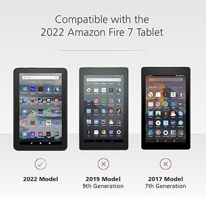 Clear Case & Glass Screen Protector for Amazon Fire 7 Tablet ('22)