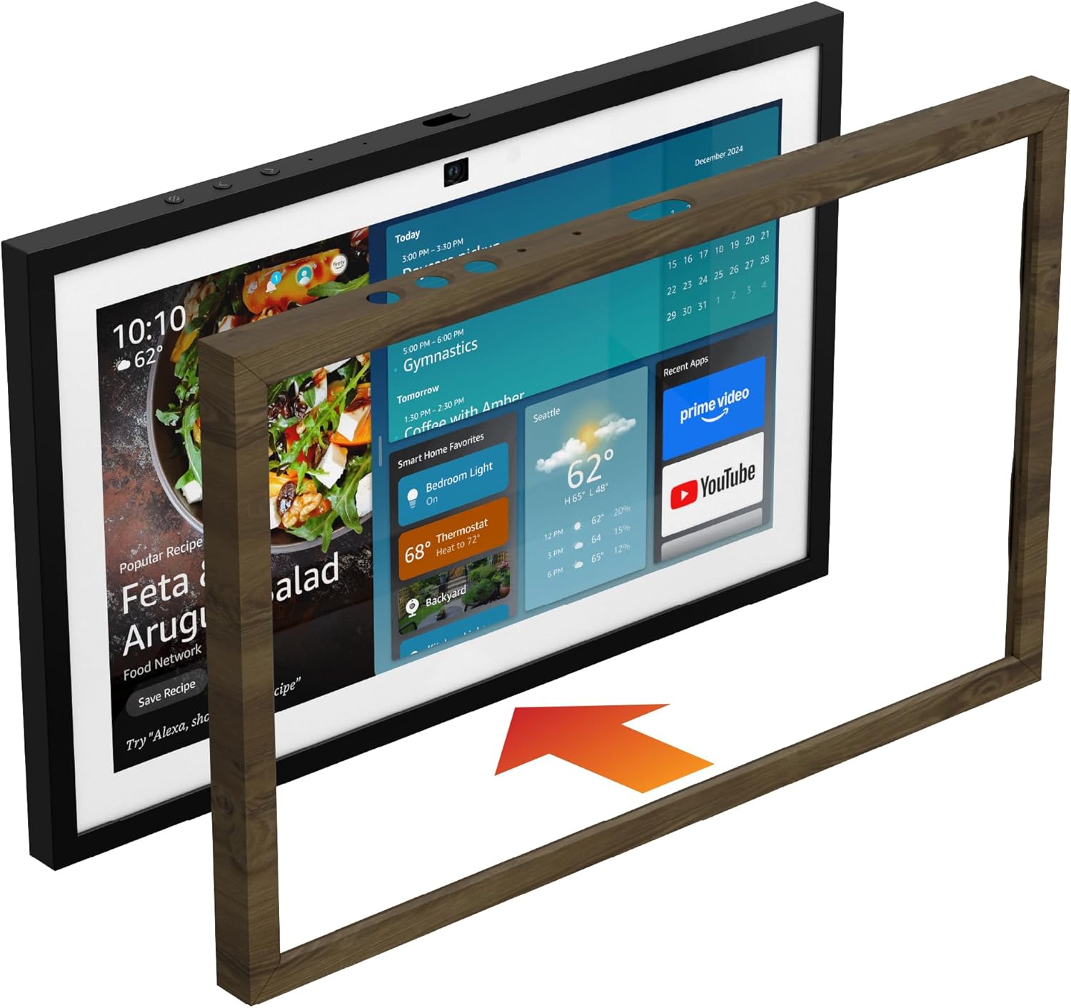 Home Décor Finishing Frame for Amazon Echo Show 15 ('24, Gen 2) - Dark Brown