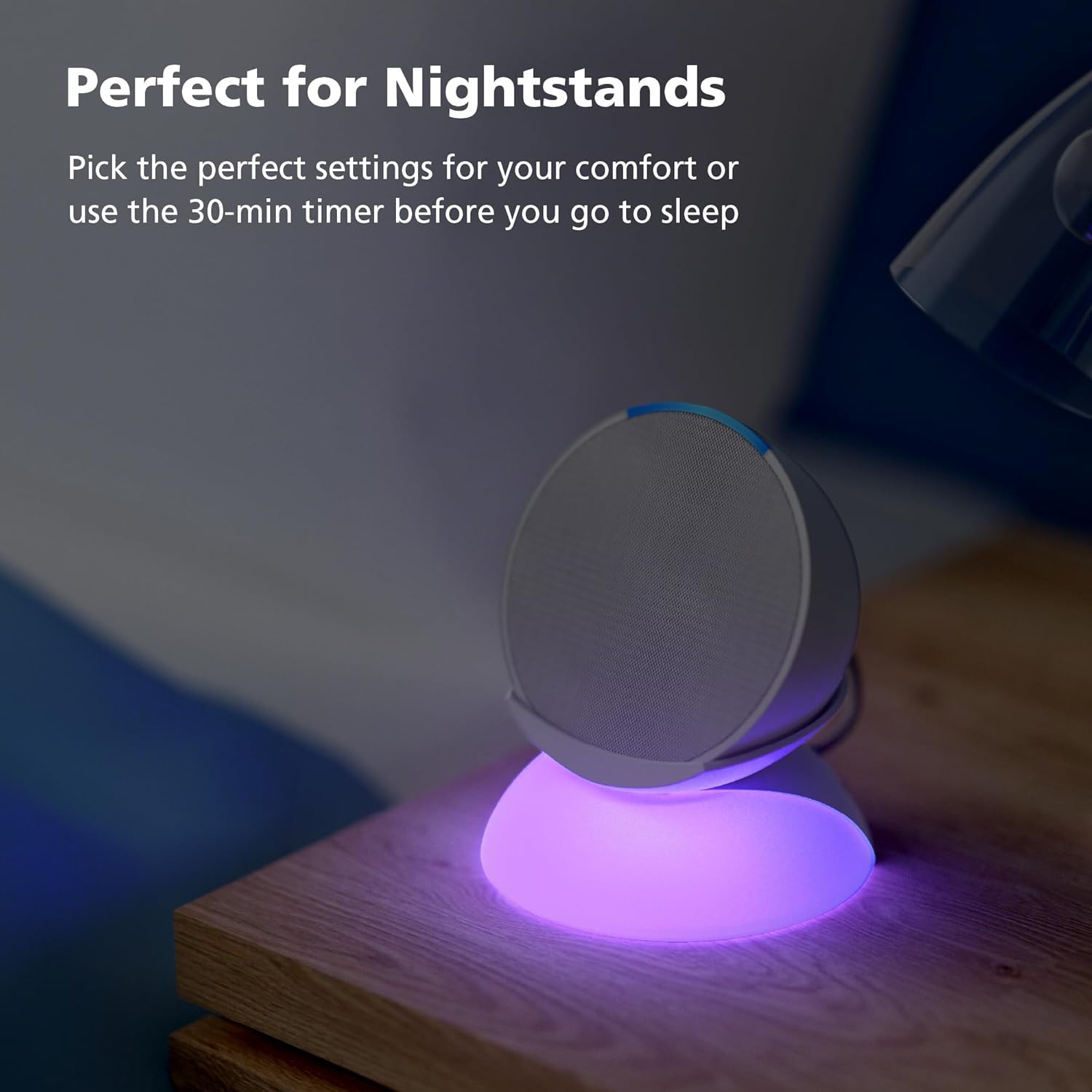 2-in-1 Multicolor Night Light and Charging Stand for Amazon Echo Pop