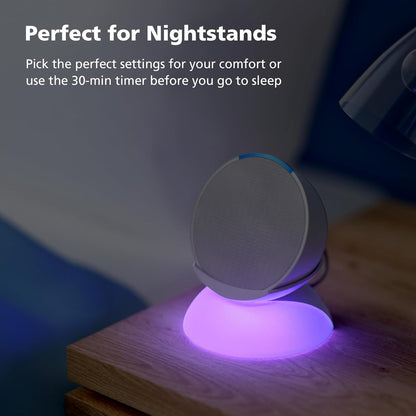 2-in-1 Multicolor Night Light and Charging Stand for Amazon Echo Pop