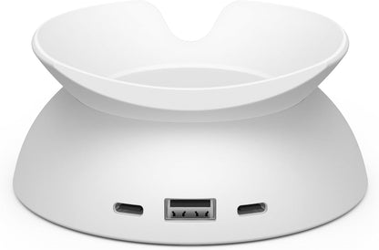 USB-C and USB-A Charging Stand for Amazon Echo Spot ('24) - Glacier Whtie