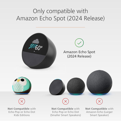 USB-C and USB-A Charging Stand for Amazon Echo Spot ('24) - Glacier Whtie