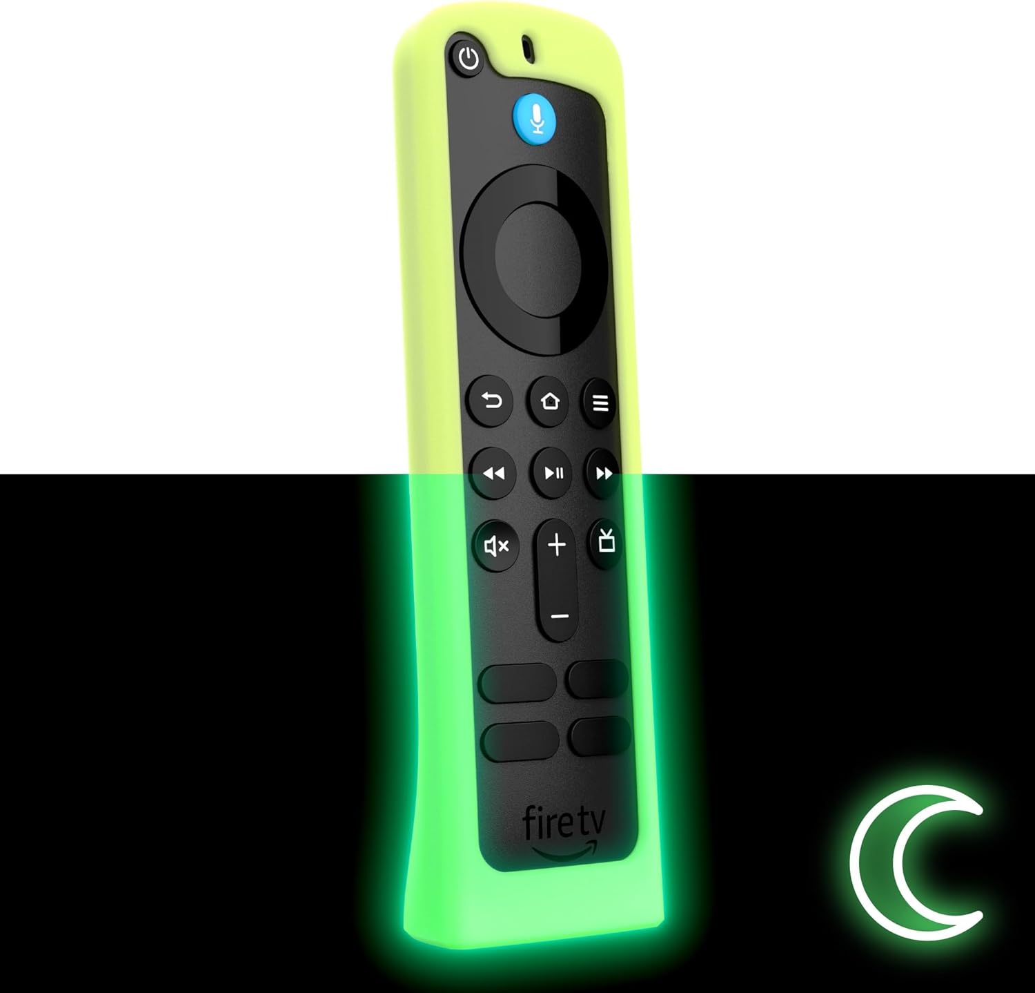 Standing Remote Case for the Amazon Alexa Voice Remote ('24) - Glow in the Dark Lime Green