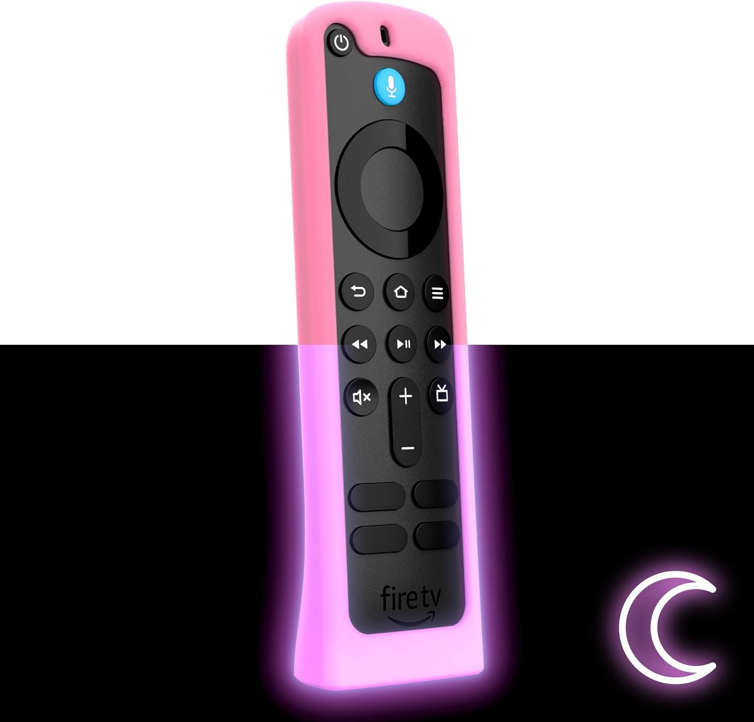 Standing Remote Case for the Amazon Alexa Voice Remote ('24) - Glow in the Dark Pink