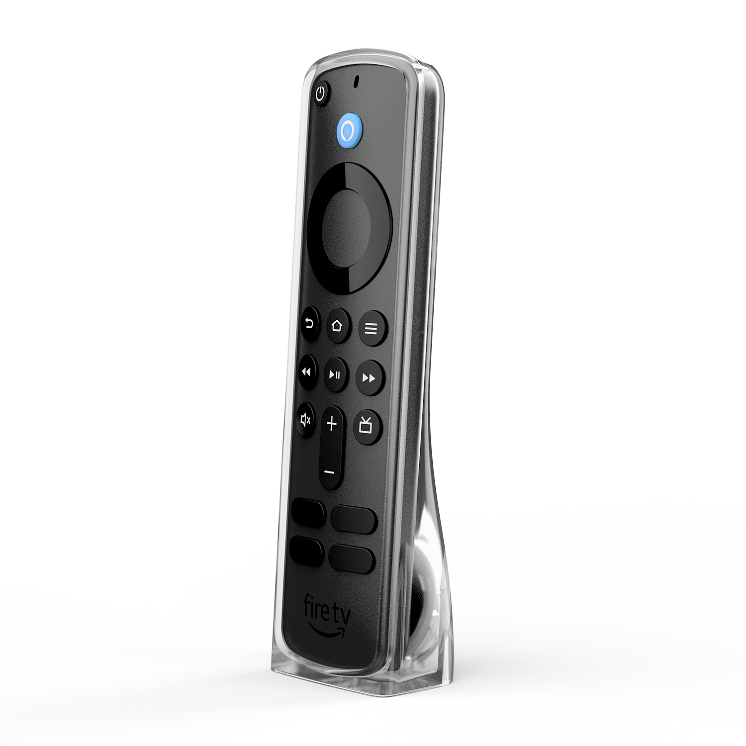 Standing Remote Case for Amazon Alexa Voice Remote ('24) & AirTag Find Capable - Clear