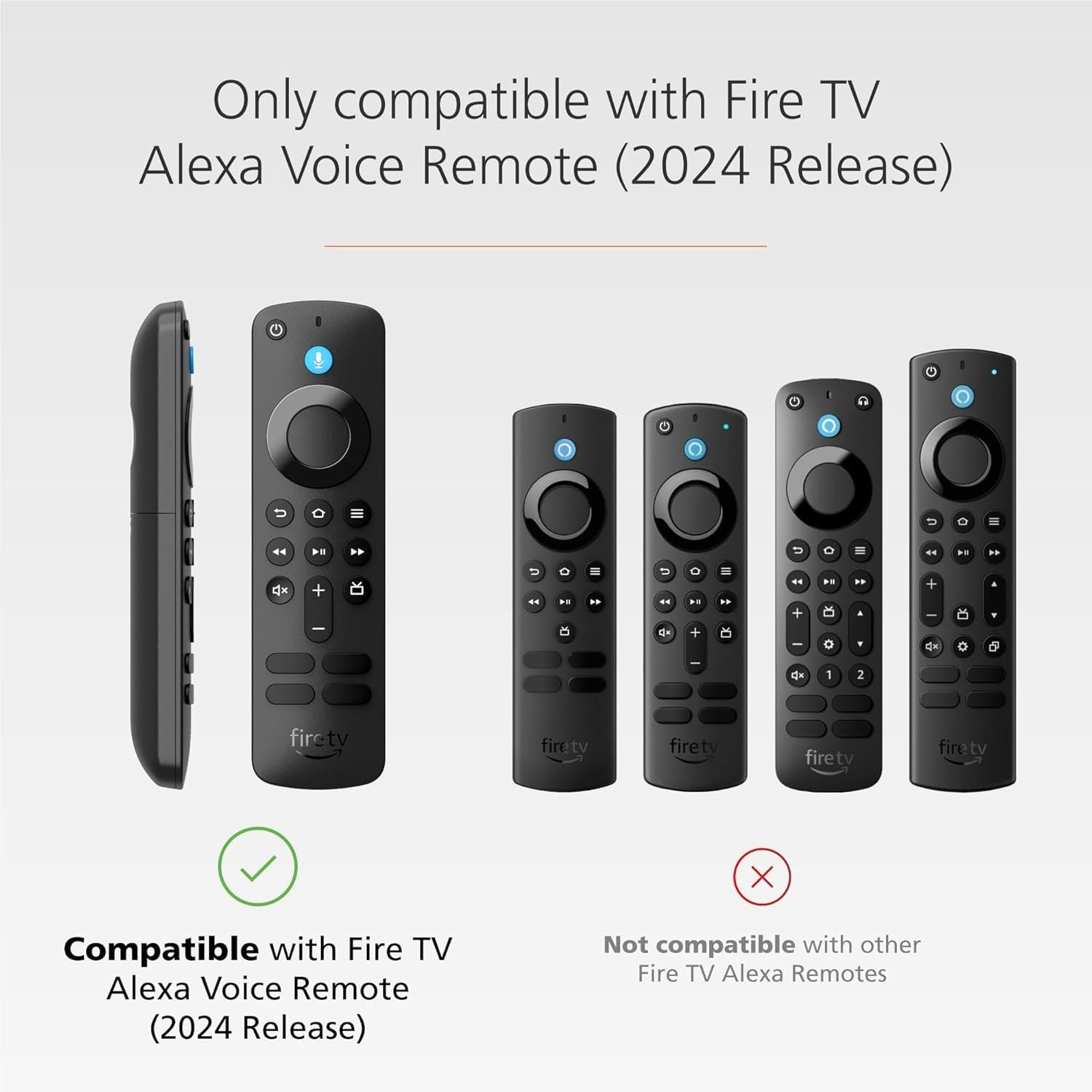 Standing Remote Case for Amazon Alexa Voice Remote ('24) & AirTag Find Capable - Clear