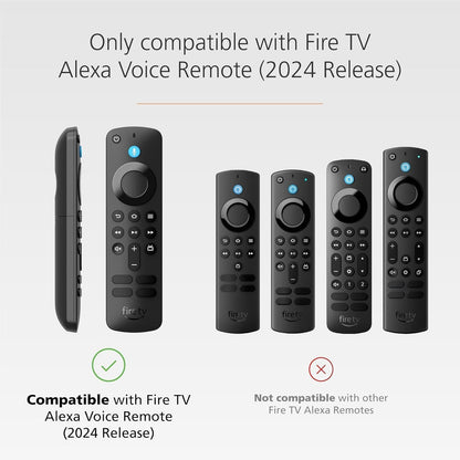 Standing Remote Case for Amazon Alexa Voice Remote ('24) & AirTag Find Capable - Clear