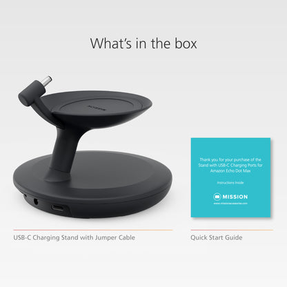 Stand with USB-C Charging Ports for Echo Dot Max - Slate Gray