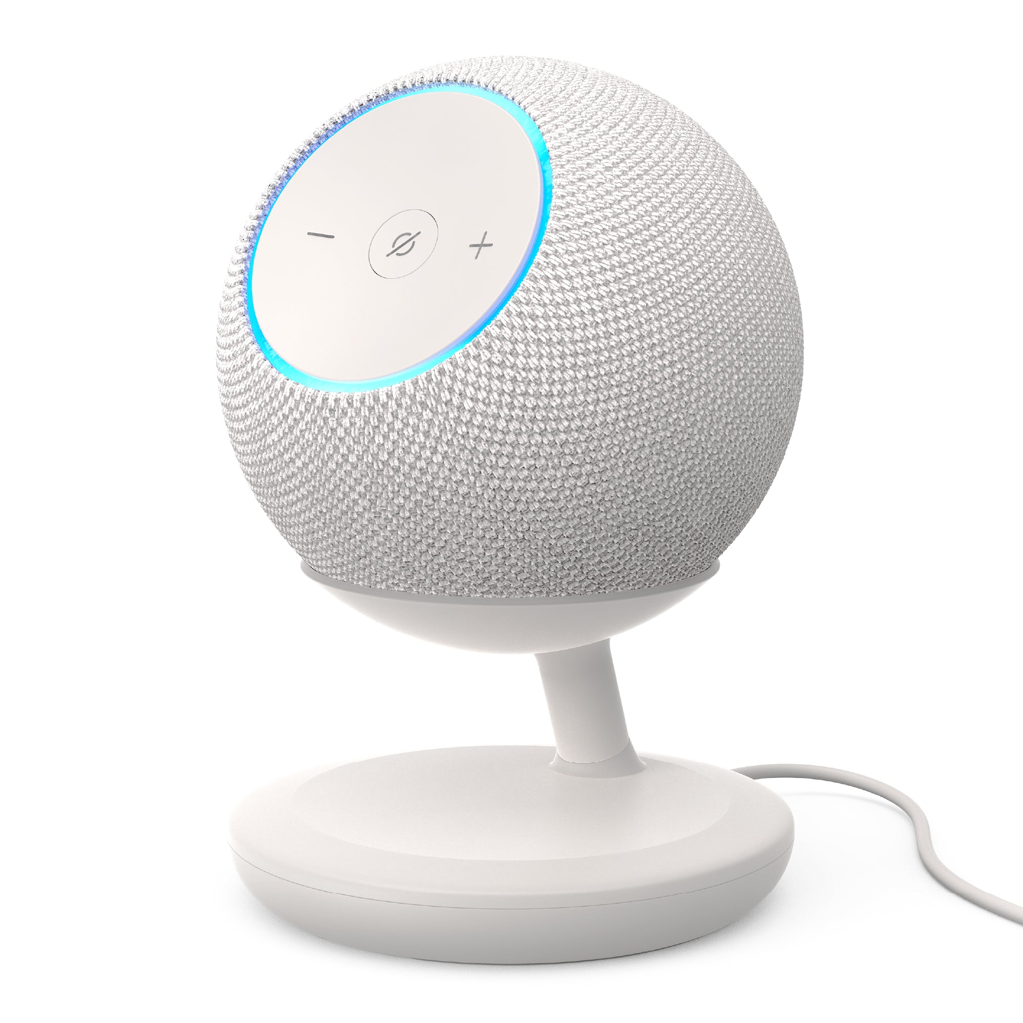 Stand with USB-C Charging Ports for Echo Dot Max - Glacier White