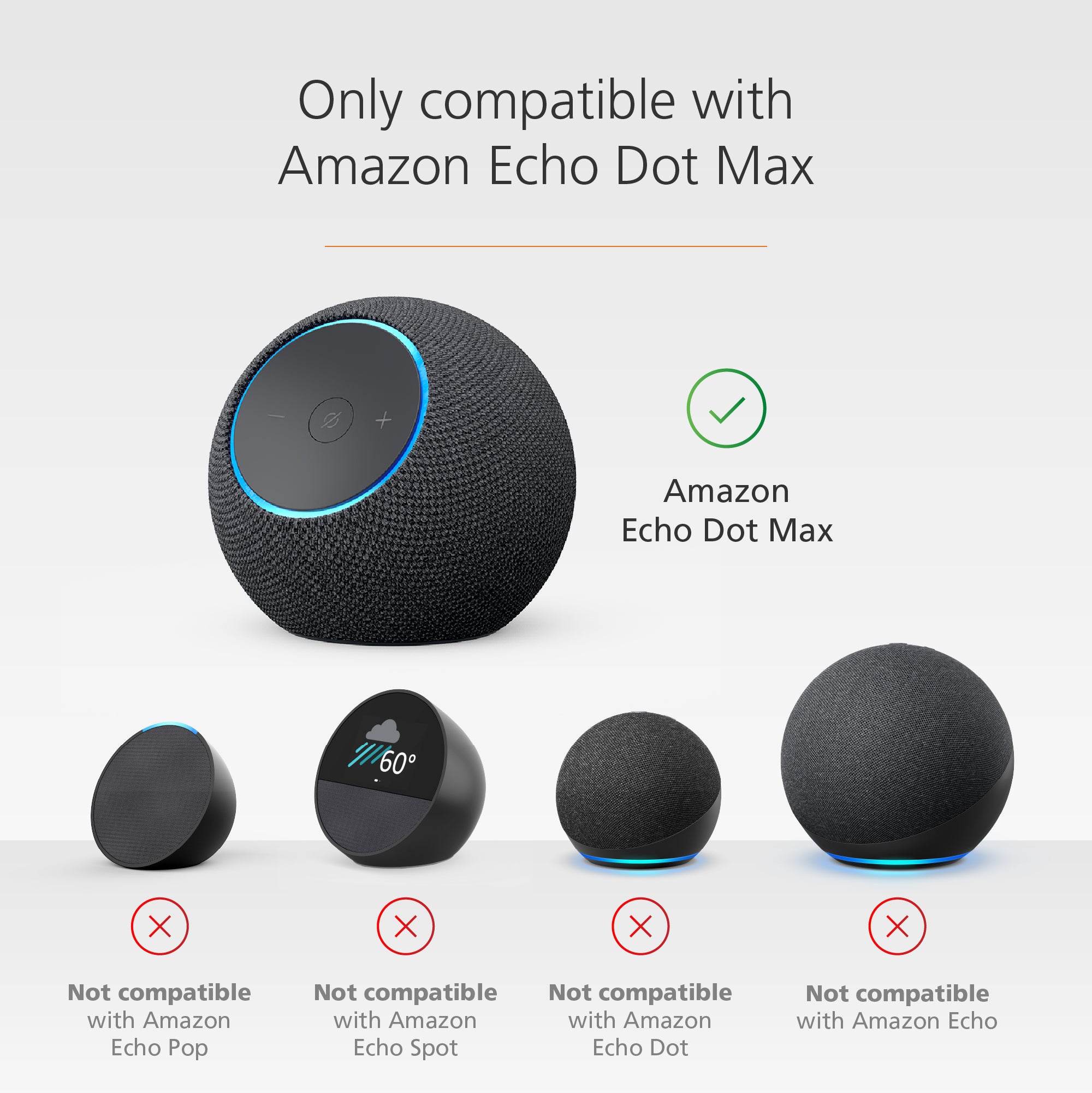Stand with USB-C Charging Ports for Echo Dot Max - Slate Gray