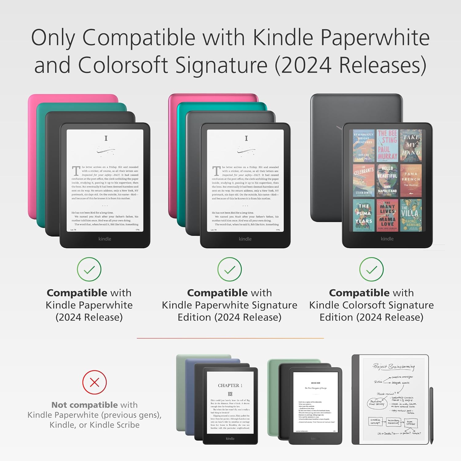 Clear Case for Amazon Kindle Paperwhite ('24) & Colorsoft Signature Edition ('24)