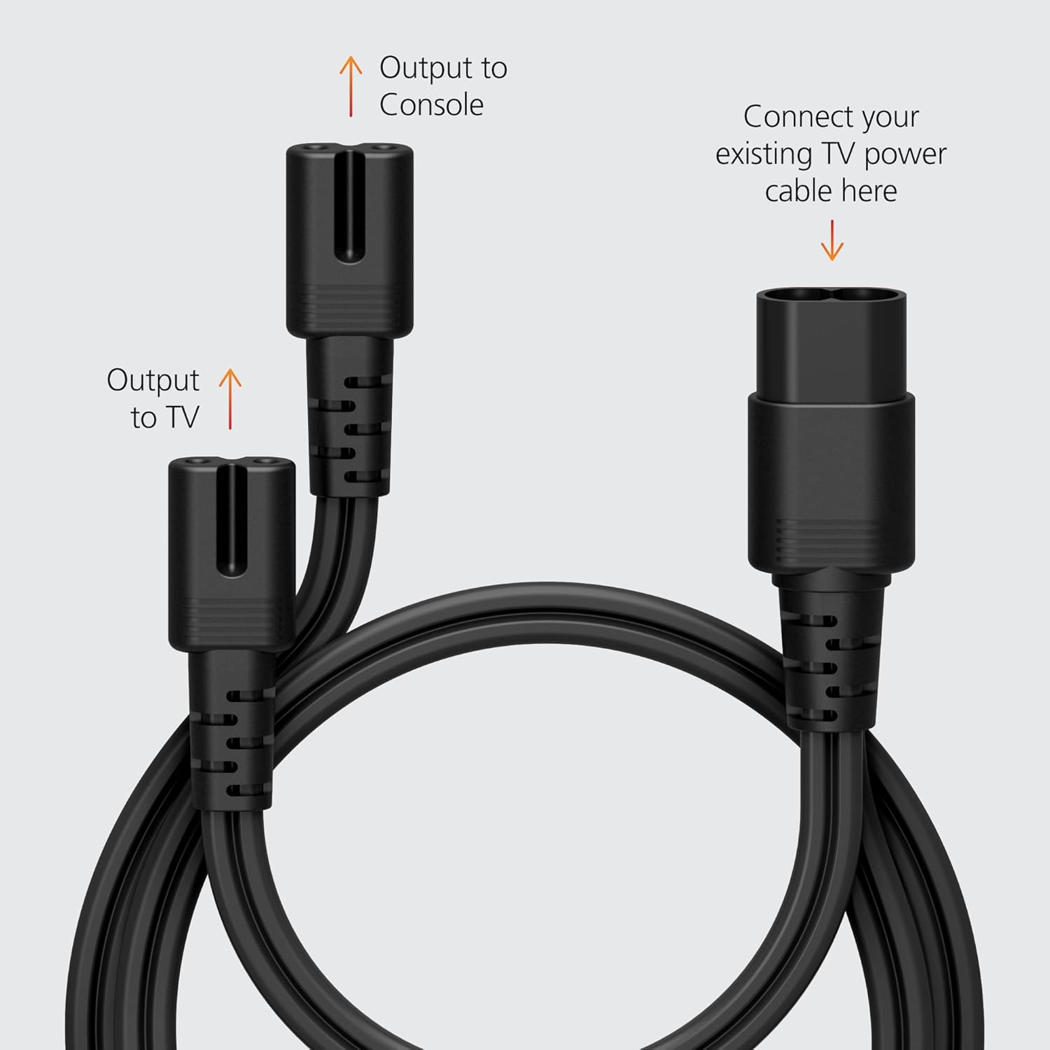 4 Foot Y-Splitter Power Cable for Xbox and PlayStation (Power Console Directly from TV)