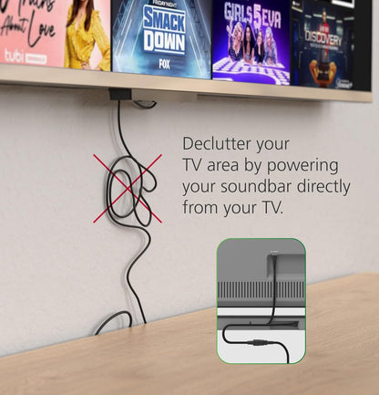 Y-Splitter Power Cable for Soundbars (Power Soundbar Directly from TV)