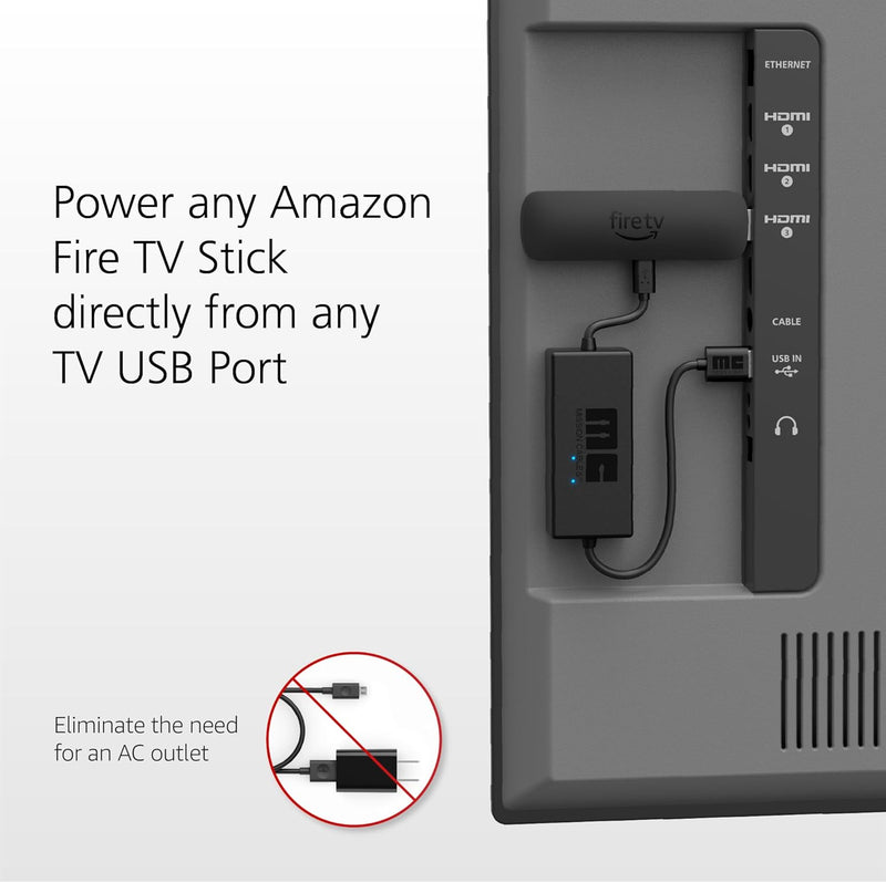 USB Power Cable for Amazon Fire TV Stick (Eliminates Need for AC Adapt ...