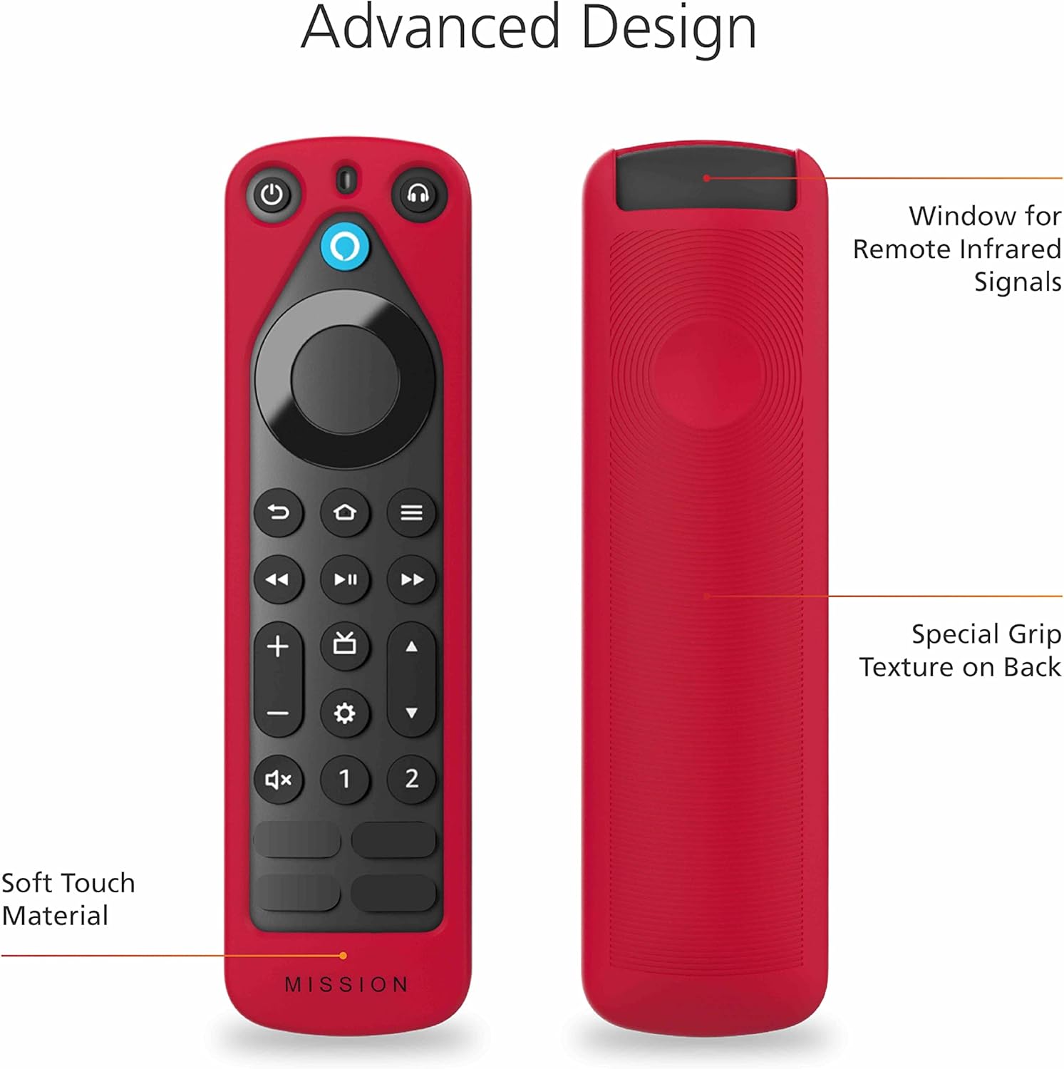 Remote Case for Amazon Alexa Voice Remote Pro ('22) -  Red