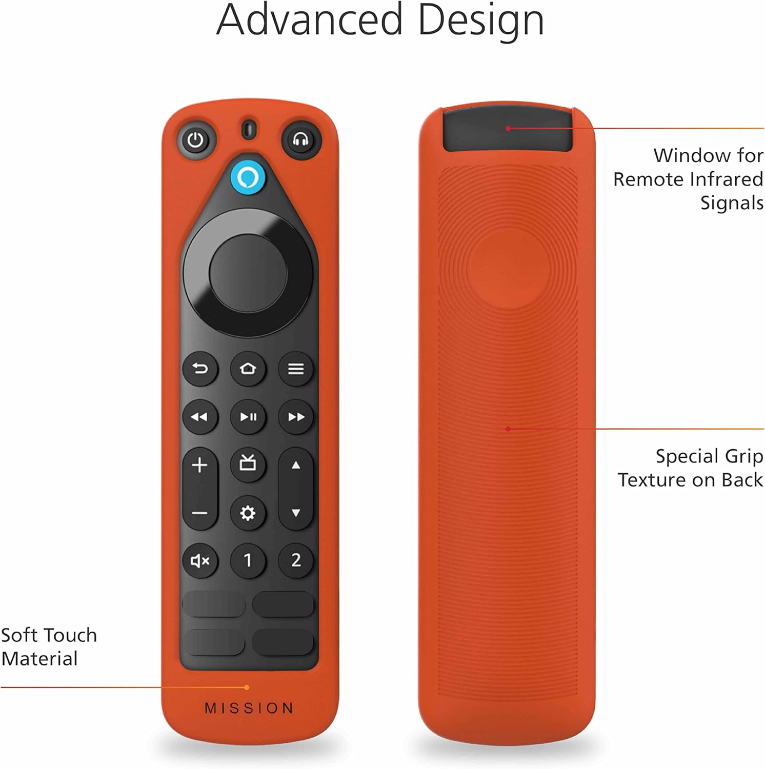 Remote Case for Amazon Alexa Voice Remote Pro ('22) - Orange