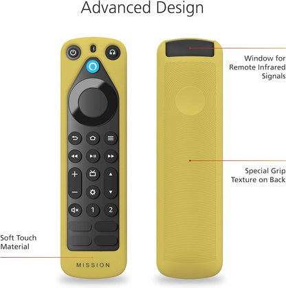 Remote Case for Amazon Alexa Voice Remote Pro ('22) - Yellow