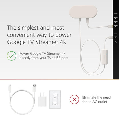 USB Power Cable for Google TV Streamer (4K) (Power Google TV Directly from TV)