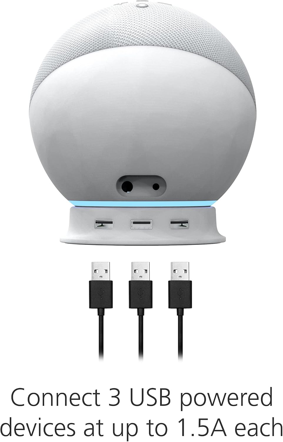 USB-A Charging Stand for Amazon Echo (4th Gen) - White