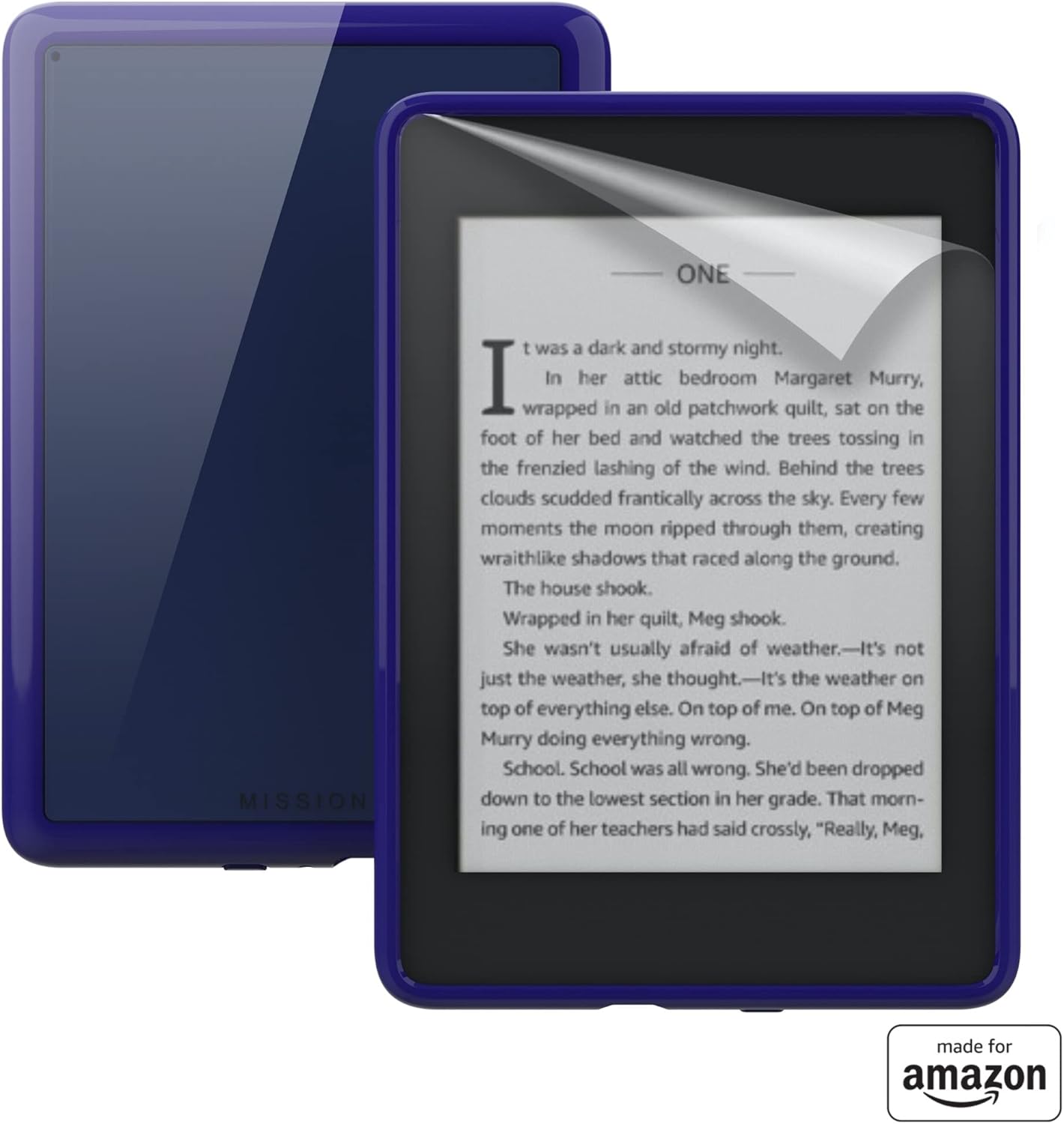 Clear Case with Screen Protector for Amazon Kindle Paperwhite ('18, 4th Gen) - Blue