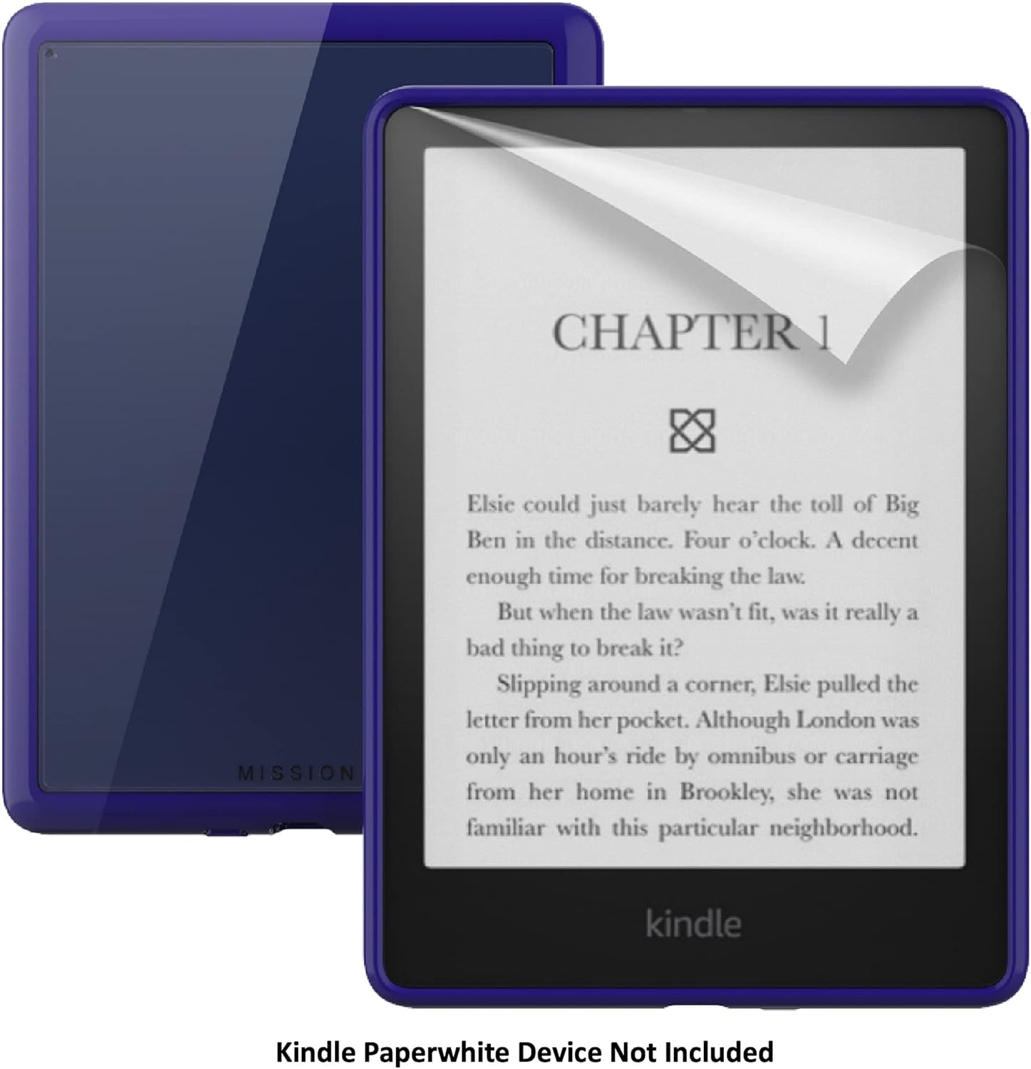 Clear Case with Screen Protector for Amazon Kindle Paperwhite & Signature Edition ('21, 11th Gen) - Blue