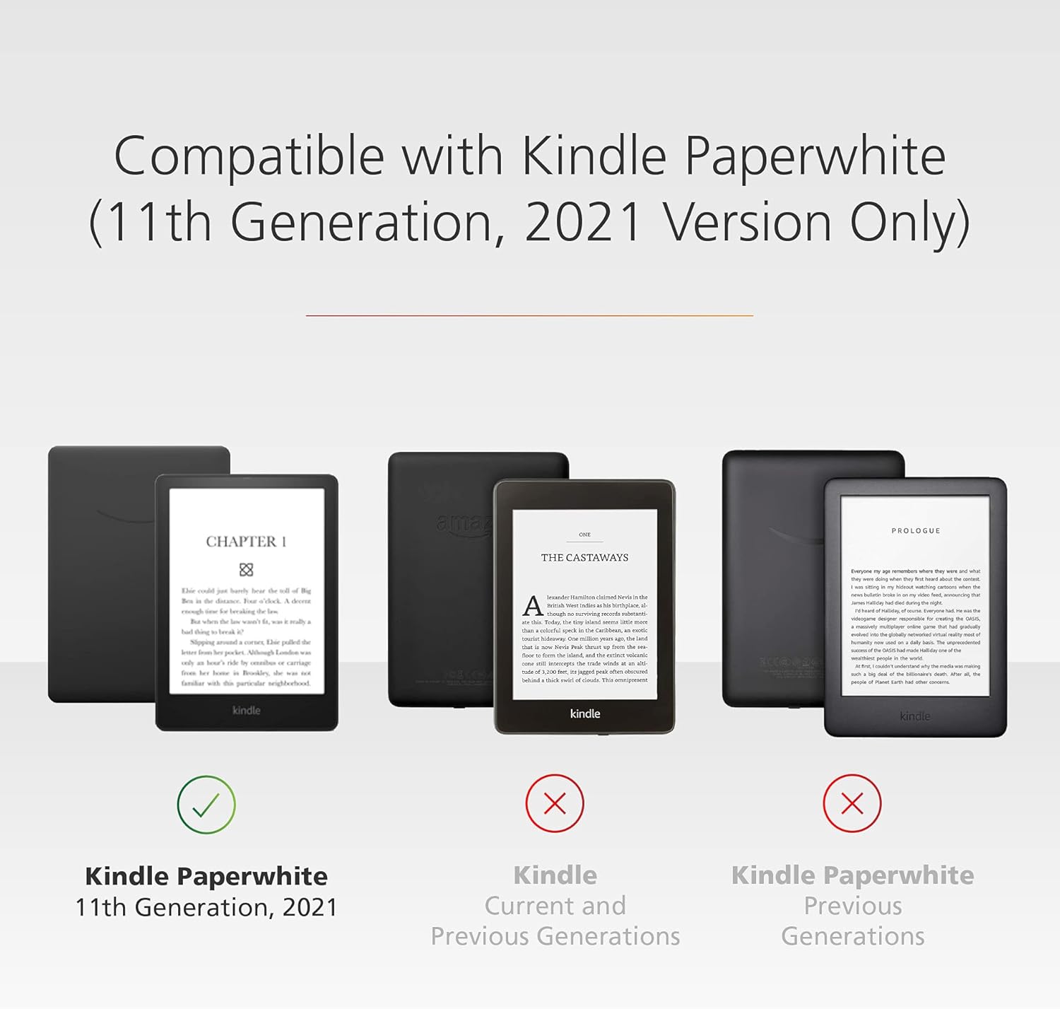 Clear Case with Screen Protector for Amazon Kindle Paperwhite & Signature Edition ('21, 11th Gen) - Clear