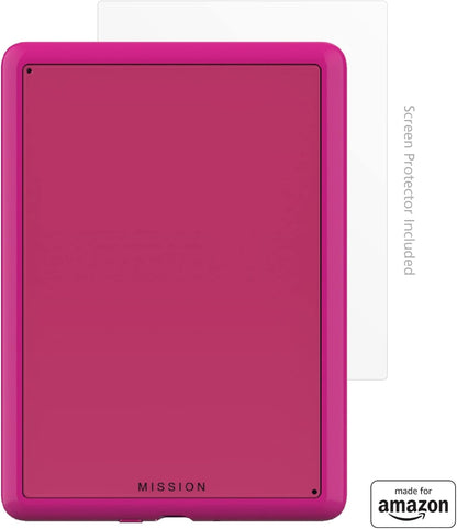 Clear Case with Screen Protector for Amazon Kindle Paperwhite & Signature Edition ('21, 11th Gen) - Raspberry